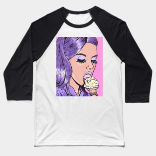 Purple Ice Cream Girl Baseball T-Shirt